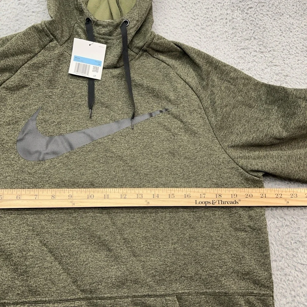 Nike Therma-Fit Training Hoodie Mens M Heather Green Fleece Zip Pocket NEW‎